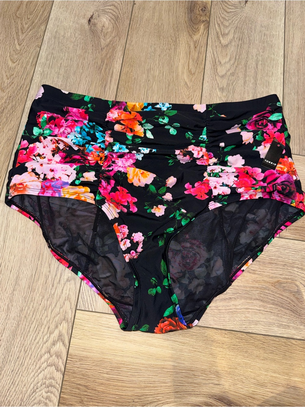 Torrid High-Waist ruched Floral Bikini Bottoms